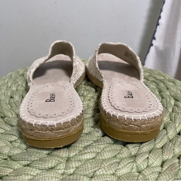 Bass Samba White Light Gray Suede Lace Slip on Flat Espadrille Sandals NWOB - Picture 5 of 7